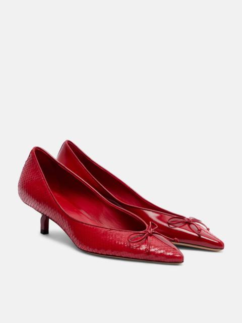 JACQUEMUS Tourni snake-effect leather pumps