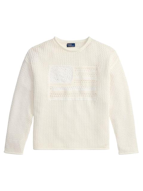 Polo Ralph Lauren Women's Tonal Flag Pointelle Sweater - White Multi