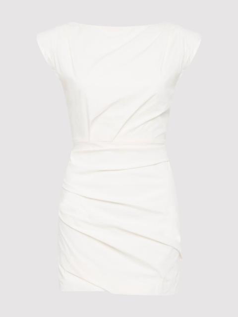 Bateau Tuck Mini Dress - White