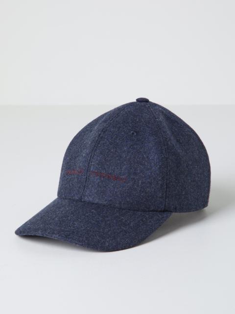 Brunello Cucinelli Virgin wool flannel baseball cap with embroidery