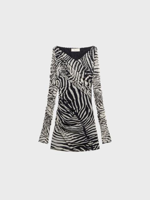 SHORT PRINTED TULLE DRESS