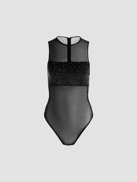 Alice + Olivia Women's Embellished Sleeveless Bodysuit - Black Hematite