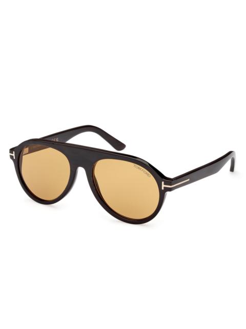 TOM FORD Men's 54MM Pilot Sunglasses - Black Brown