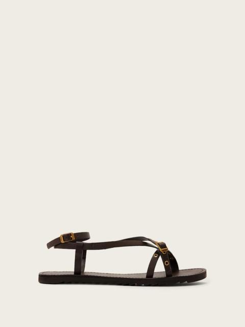 ALLSAINTS TYLA EYELET LEATHER BUCKLE SANDALS