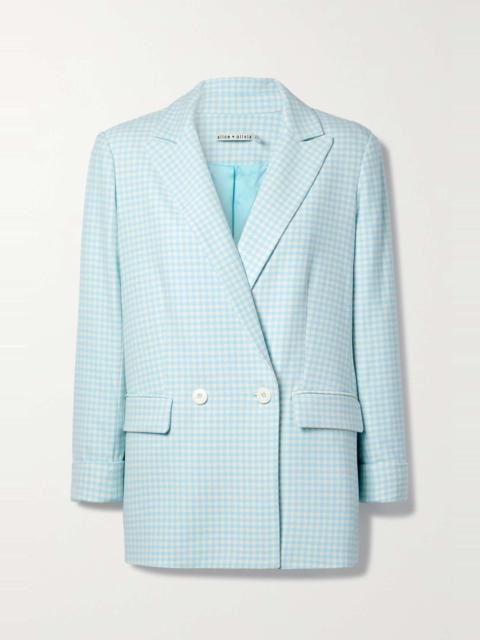 Alice + Olivia Justin gingham woven double-breasted blazer