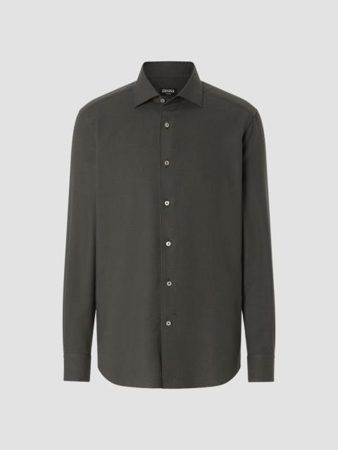 ZEGNA Men's Cashco Shirt - Dark Olive Green