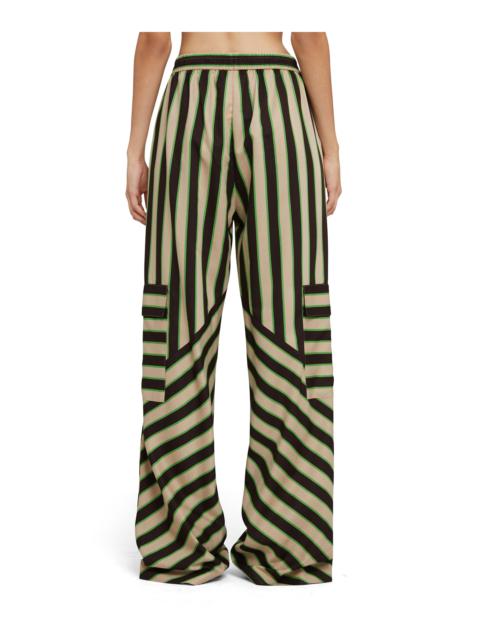 MSGM Viscose twill flowing pants with straight legs and "jumbo stripe" print