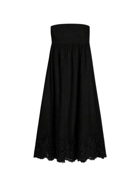 Max Mara strapless lace-detail maxi dress