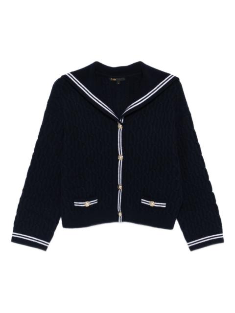 maje cable-knit sailor-collar cardigan