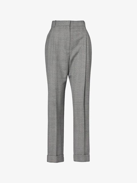 Alexander McQueen Turn-up straight-leg mid-rise wool trousers