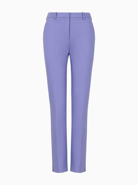 EMPORIO ARMANI Couture cotton-blend slim-fit trousers