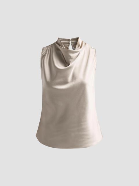 VERONICA BEARD Women's Tam Silk-Blend Cowlneck Top - Pewter