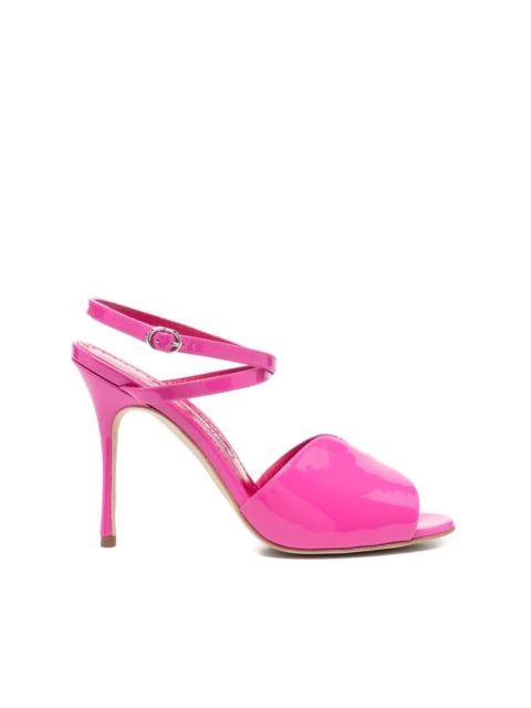 Manolo Blahnik 110mm shimmer-finish sandals