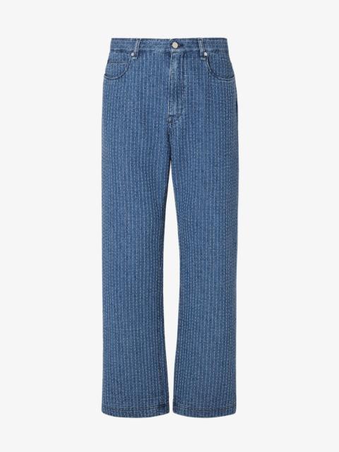 FENDI Long Jeans Indigo jeans with topstitching