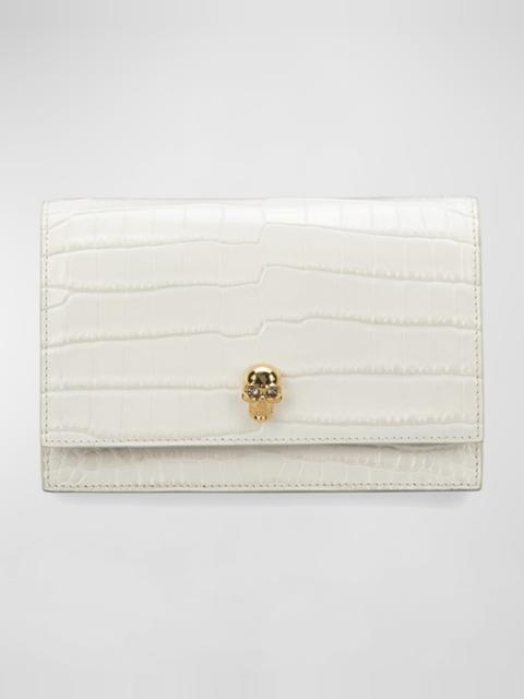 Alexander McQueen Mini Mock-Croc Crossbody Bag with Small Skull