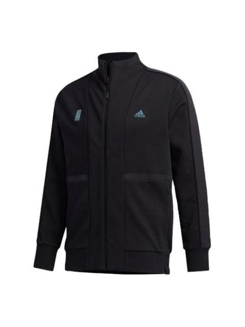 Men's adidas Sports Stylish Jacket Solid Color Black FM9344