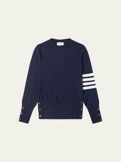 Thom Browne Men's Striped-Sleeve Cashmere Sweater