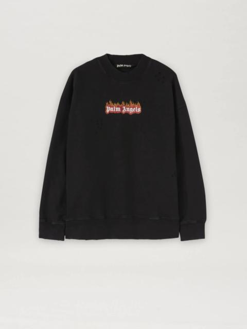 Burning Logo-print distressed sweatshirt