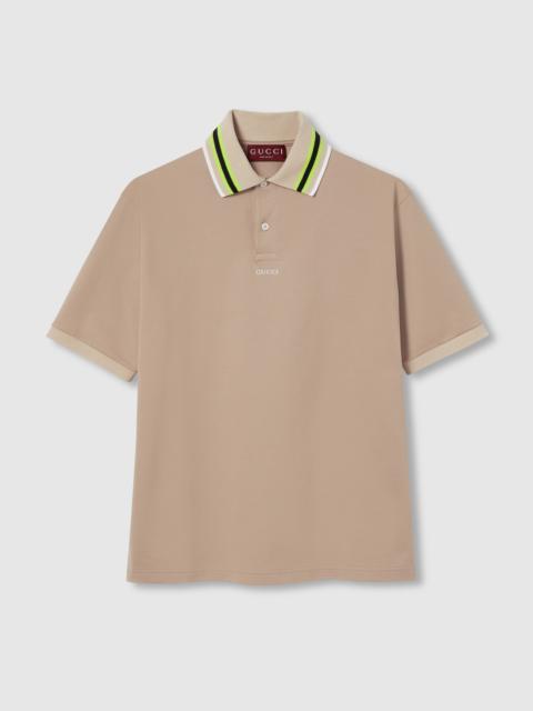 Cotton polo shirt with embroidery