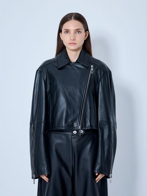 Sportmax Leather Asymmetrical Zip Jacket