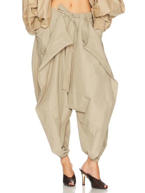 Balmain Sargon Popeline Pant in Beige Fonc