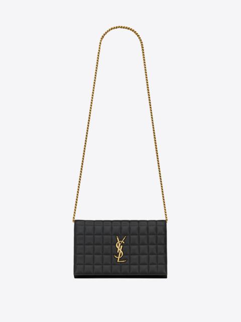 SAINT LAURENT cassandre matelassé carré chain wallet in quilted leather