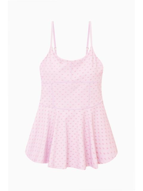 LoveShackFancy Lunella Velvet Flock Bow Active Dress