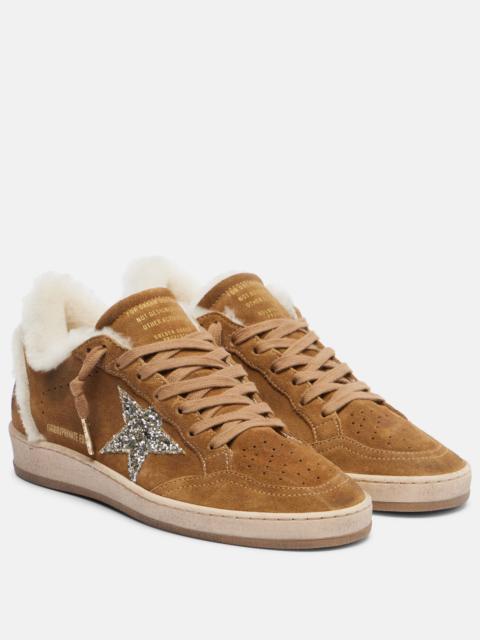Golden Goose Ball Star shearling-trimmed suede sneakers