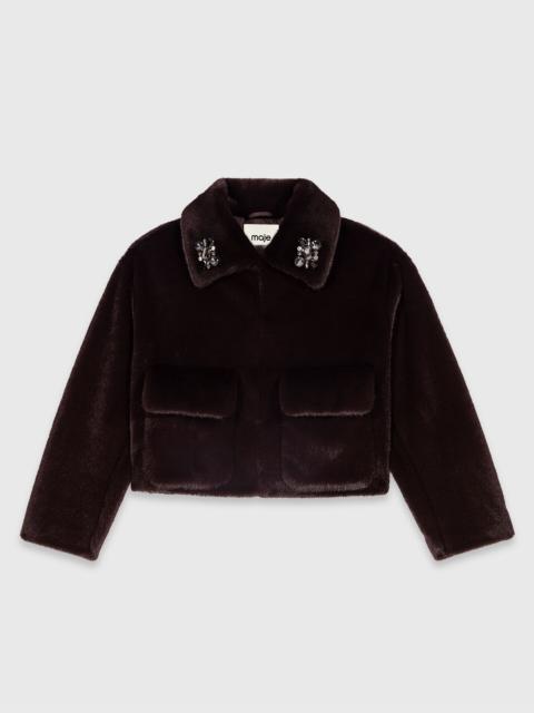 maje Short faux fur jacket