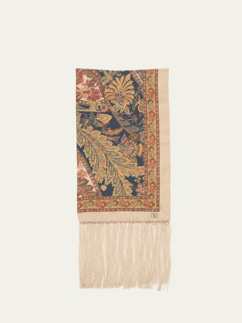 Valentino Paisley-Print Silk Scarf