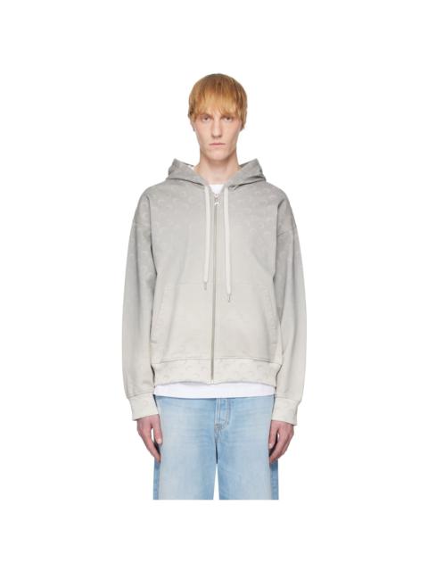 Marine Serre Gray Moon Faded Fleece Zipped Hoodie