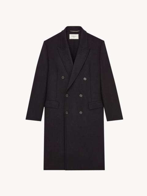SAINT LAURENT COAT IN DOUBLE-FACE WOOL FELT