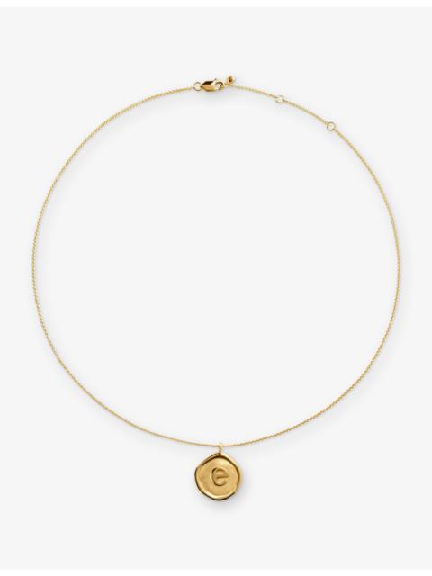 MONICA VINADER Initial E Stamp 18ct Yellow Gold Vermeil Necklace