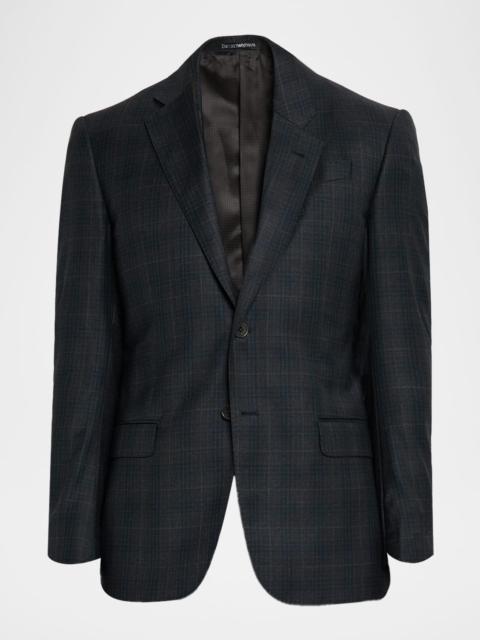 EMPORIO ARMANI Men's Wool Super 130s Plaid G Line Suit