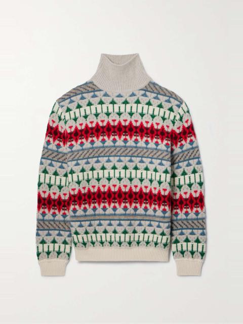 Holiday Noel cashmere-jacquard turtleneck sweater