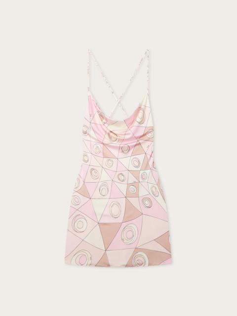 PUCCI OCCHI PRINT JERSEY SATIN DRESS