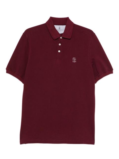 Brunello Cucinelli embroidered cotton polo shirt