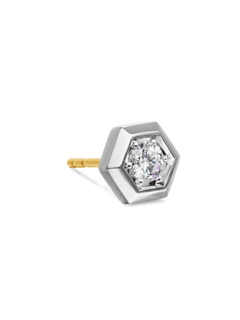 DAVID YURMAN Men's Faceted Hex Stud Earring in Sterling Silver - Diamond