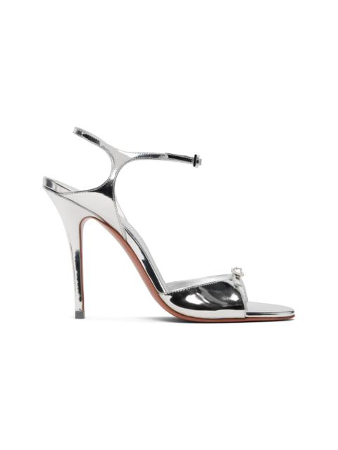 Amina Muaddi Silver Adut 105 Heeled Sandals