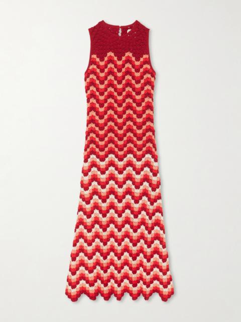 ESCVDO Cuenca Scalloped Crocheted Cotton Maxi Dress