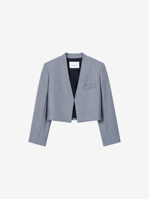 The Frankie Shop Martella Chevron Blazer - Grey
