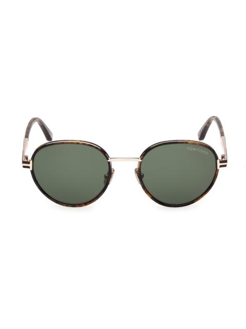 TOM FORD Women's Jet 51MM Round Sunglasses - Brown Green