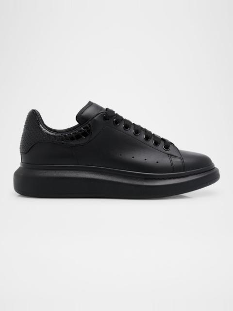 Alexander McQueen Men's Leather and Python Oversized Sneakers