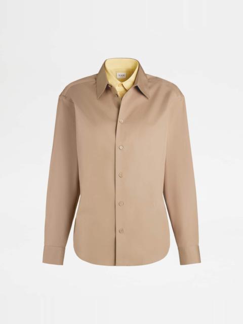 Tod's SHIRT IN POPLIN - BEIGE
