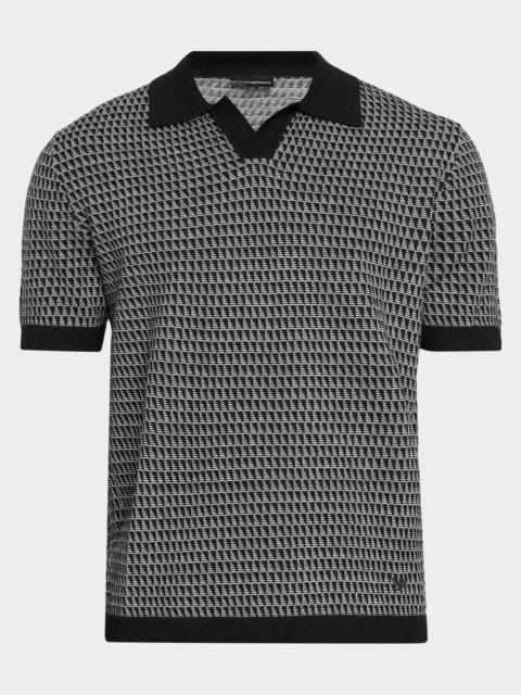 EMPORIO ARMANI Men's Jacquard Short-Sleeve Sweater