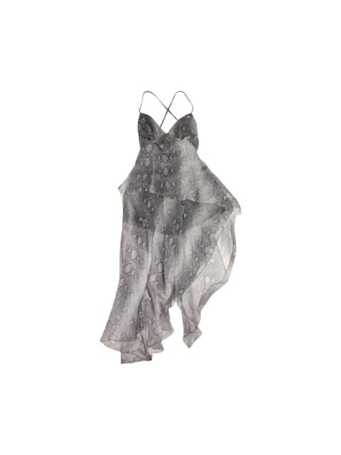 AMIRI Amiri Silk Snake Print Long Dress 'Grey'