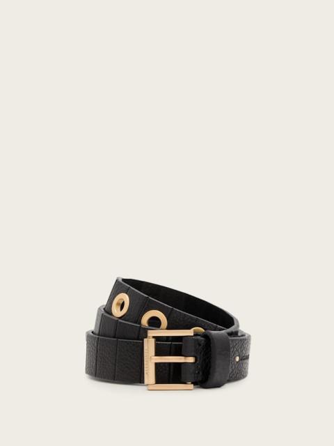 ALLSAINTS KYLIN SKINNY LEATHER EYELET BELT