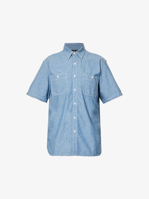 Work patch-pocket regular-fit cotton shirt