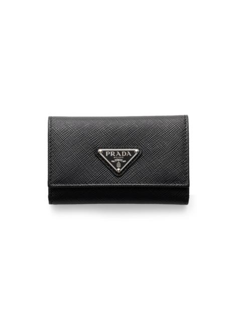 Prada Men's Saffiano Leather Key Case - Black