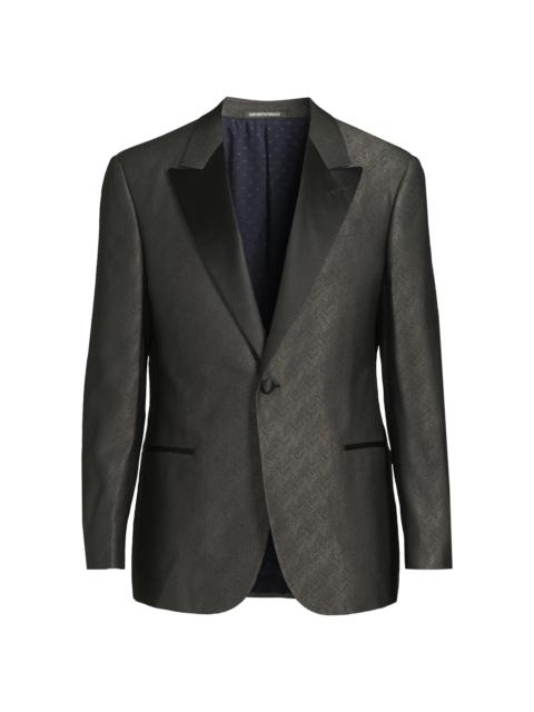 EMPORIO ARMANI Men's Shiny Woven Dinner Jacket - Charcoal